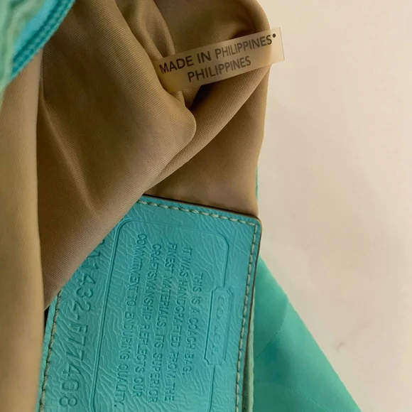 VINTAGE COACH TEAL NYLON CROSSBODY - Picture 7 of 7